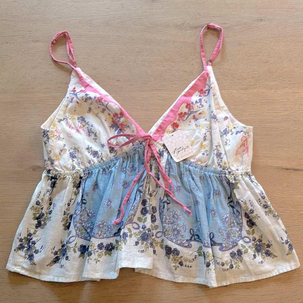 NWT Free People Double Date Tank Ivory Vintage